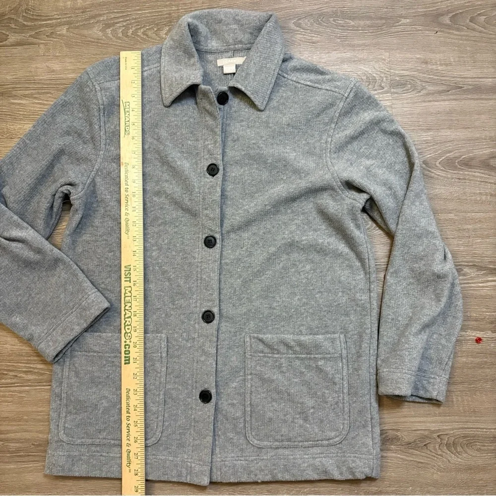 Vintage J.Crew Gray Knit Coatigan Chore Jacket Button Front Size M 90s Y2K​​